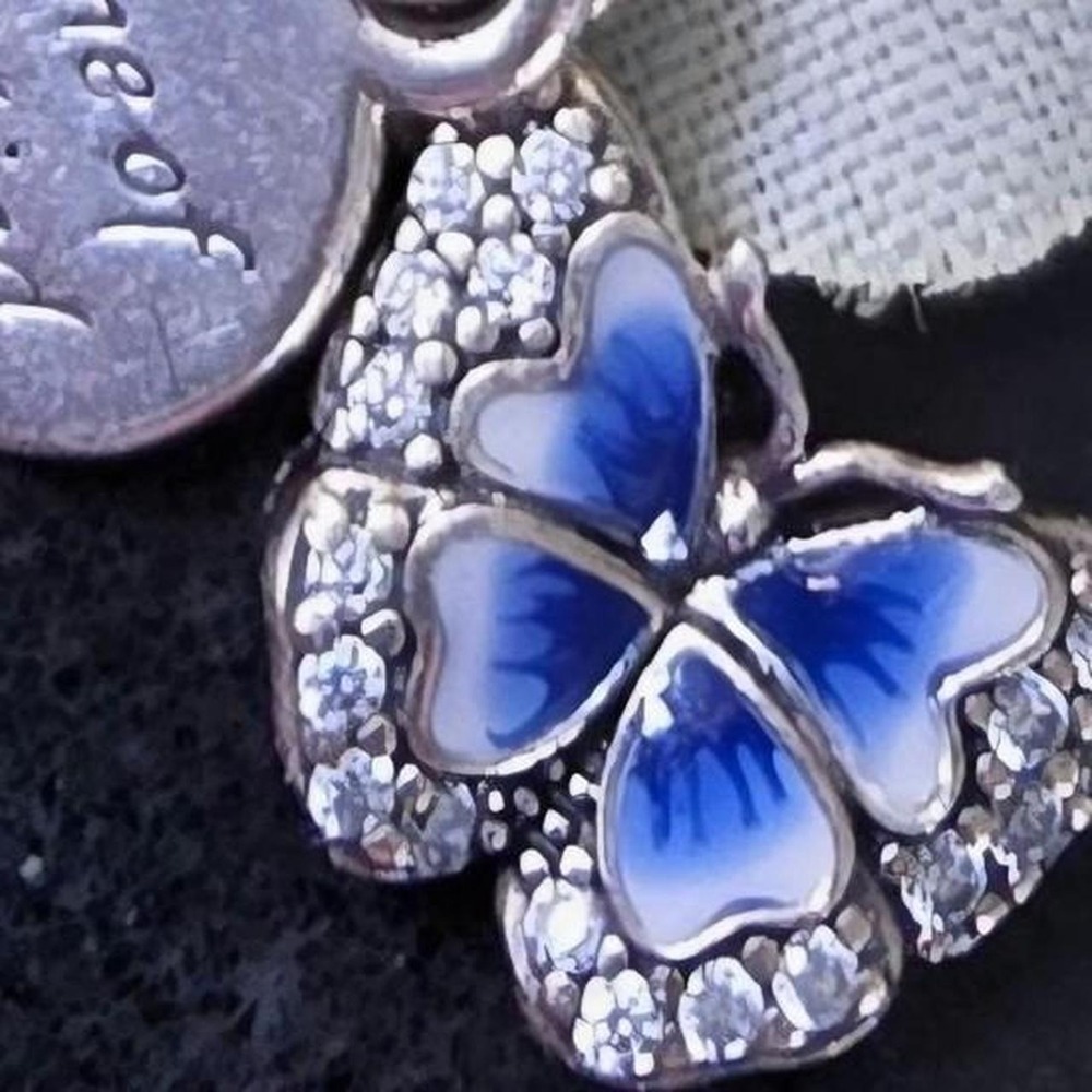 Pandora Blue Butterfly One of a Kind Dangle Charm S925 ALE Sterling Silver CZ